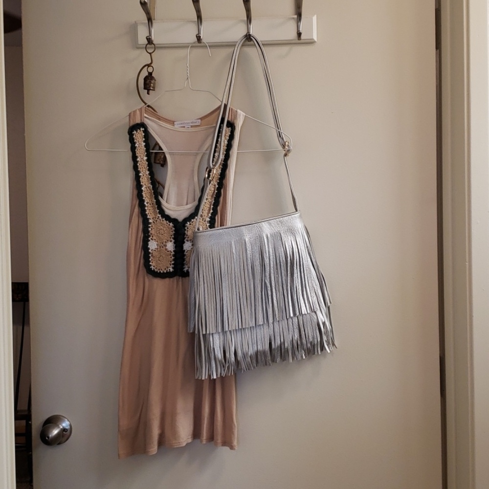 Silver fringe purse